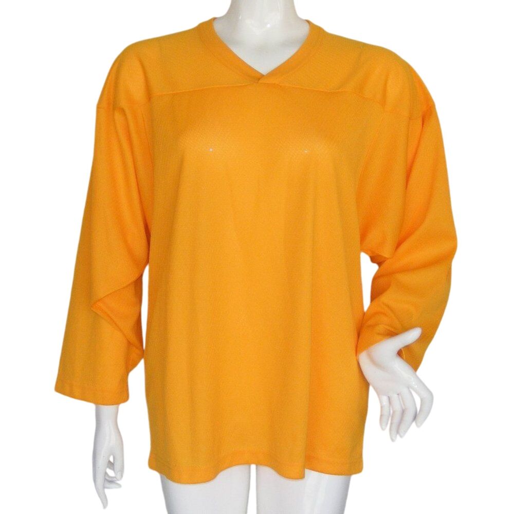 CCM Hockey jersey, S, Yellow Air Mesh, Long sleeves, Plain, No number, Practice